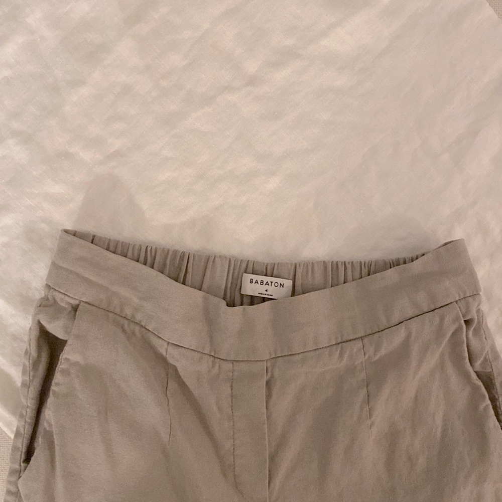 Aritzia Babaton Linen Blend Cropped Trousers